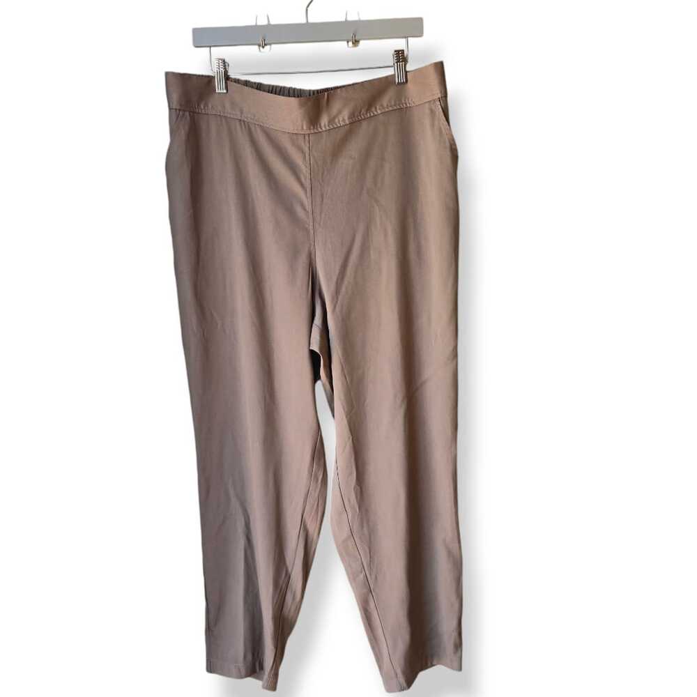 NWT Max Studio Tan Wide Leg Pants Size 1X High Elastic Waist Pull On Office